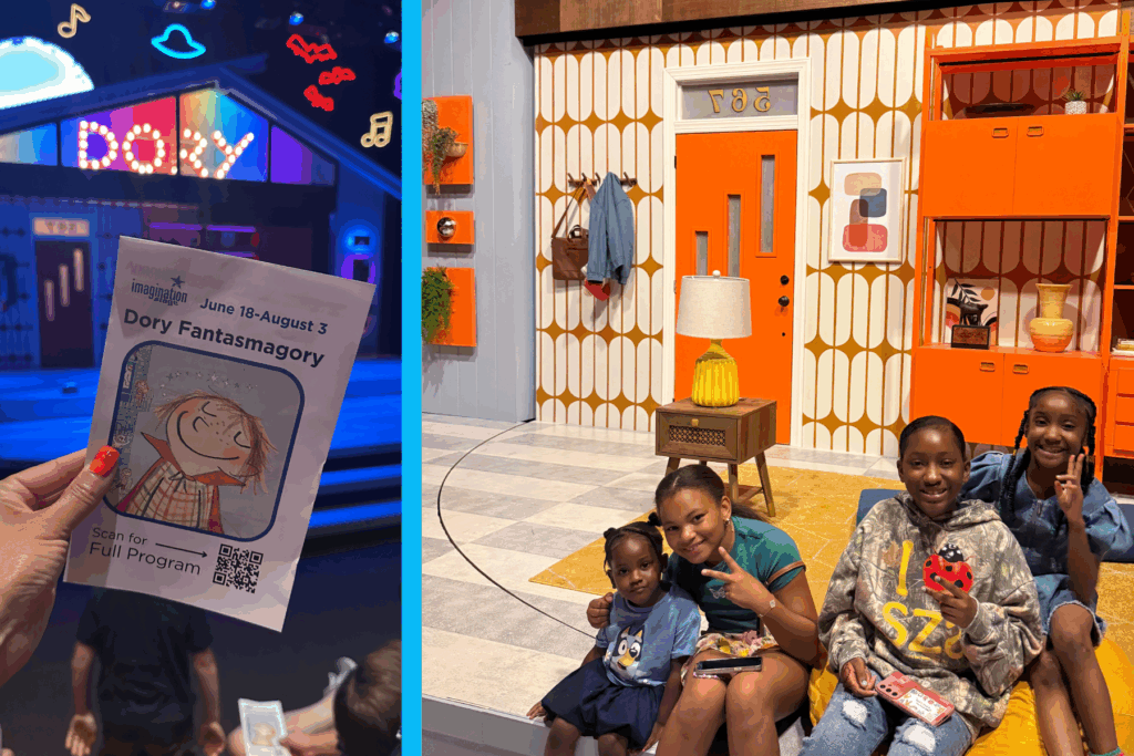 Kids' Theater - Dory Fantasmagory program and Olivia and friends sitting on set