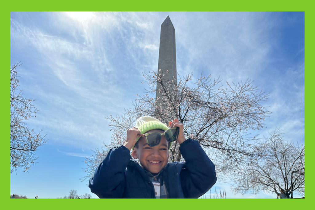 Jack standing in front of the Washington Monument