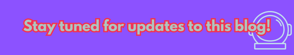 stay tuned for updates to this blog