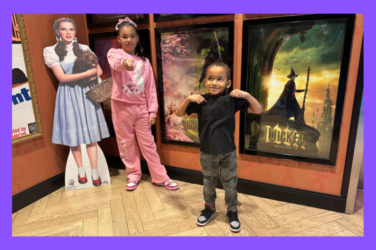 Liv and Jack at the movies in front of Wicked
