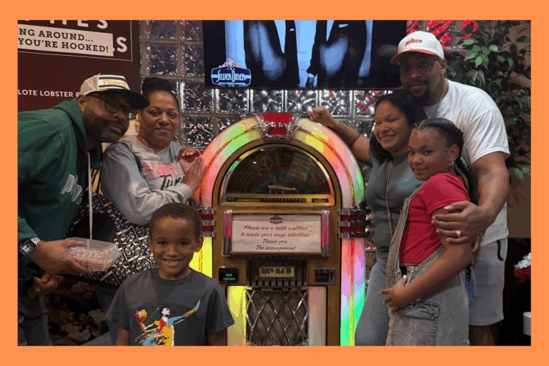 The Acors + Auntie and Uncle Joe at Silver Diner