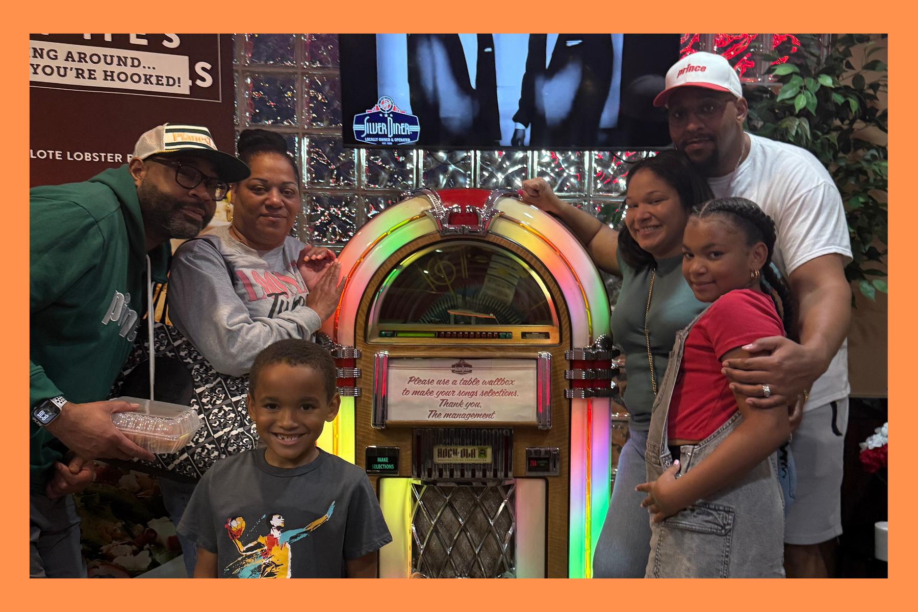 The Acors + Auntie and Uncle Joe at Silver Diner