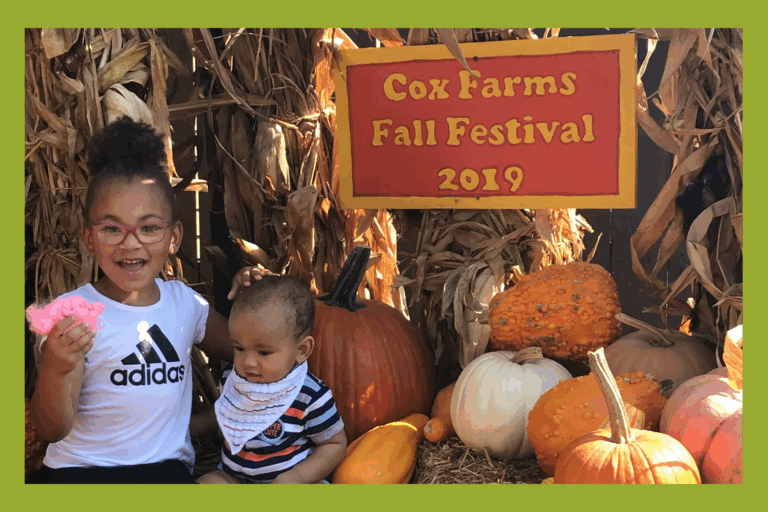 Liv and Jack pose at Cox Farms in 2019