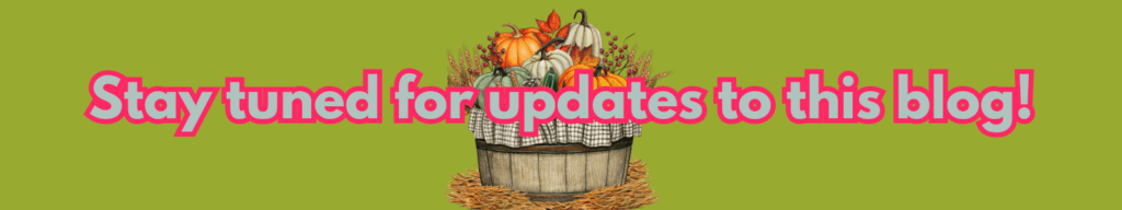 Stay tuned for updates to the blog!