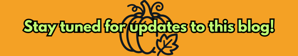 Stay tuned for updates to this blog!