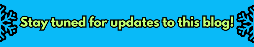 Stay tuned for updates to this blog!