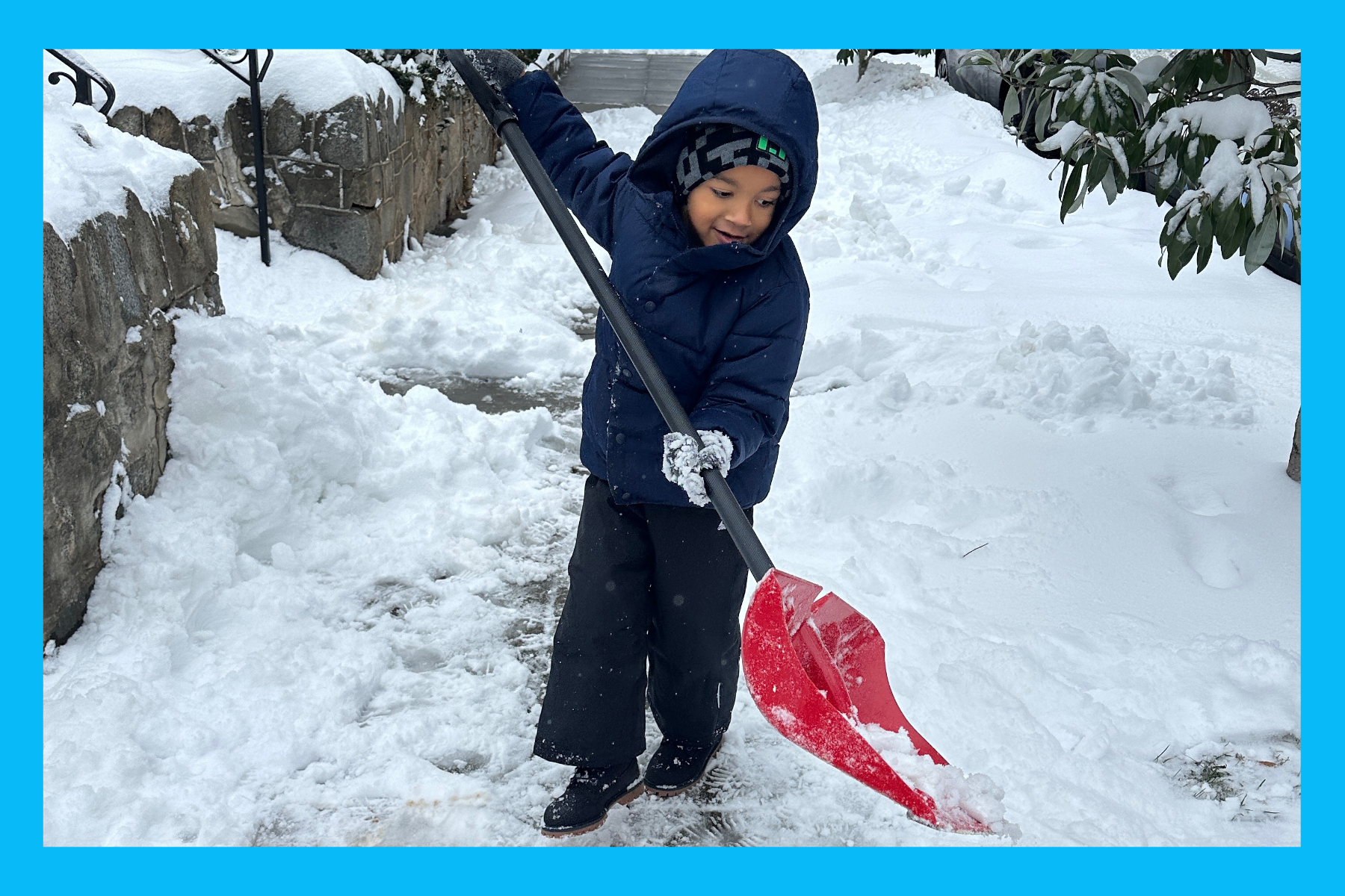 Jack shoveling snow