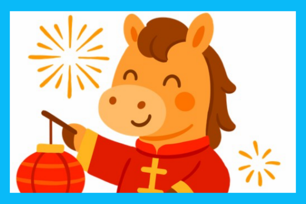 Fire horse graphic for lunar new year