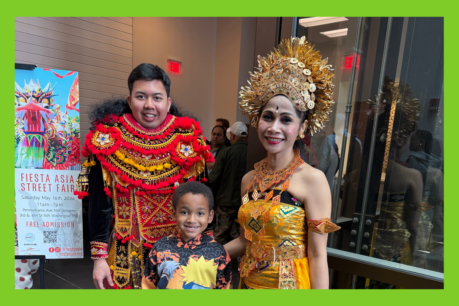 Jack smiles with Indonesian representatives for fiesta Asia