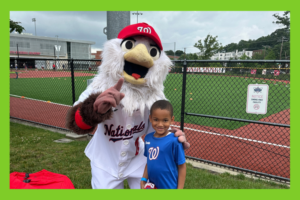 Jack with the Washington Nationals mascot
