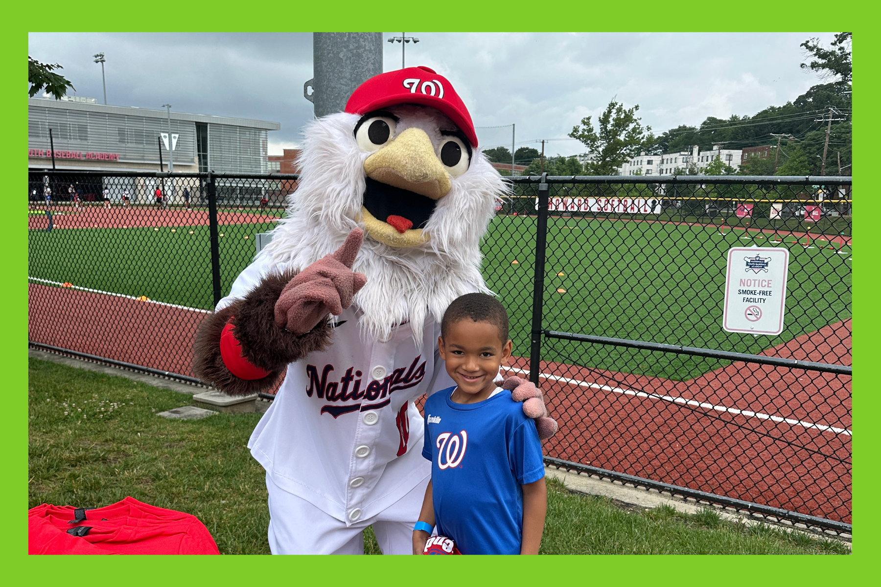 Jack with the Washington Nationals mascot