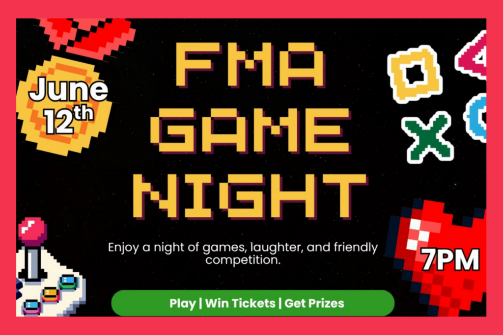 FMA Game Night flyer.