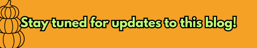 Stay tuned for updates to this blog!