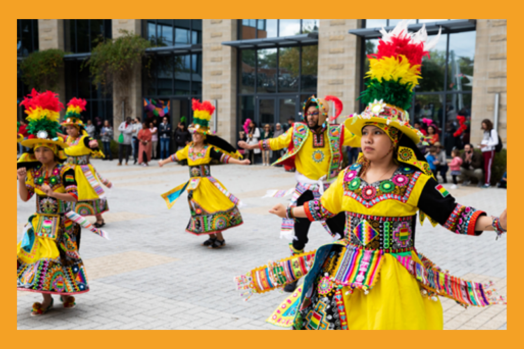 performers at a Hispanic Heritage Month festival.