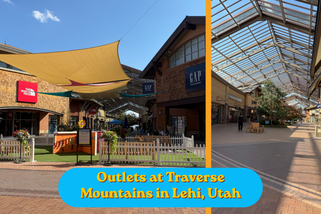 outdoor shopping plaza photos of the outlets at traverse mountain in Lehi, Utah.