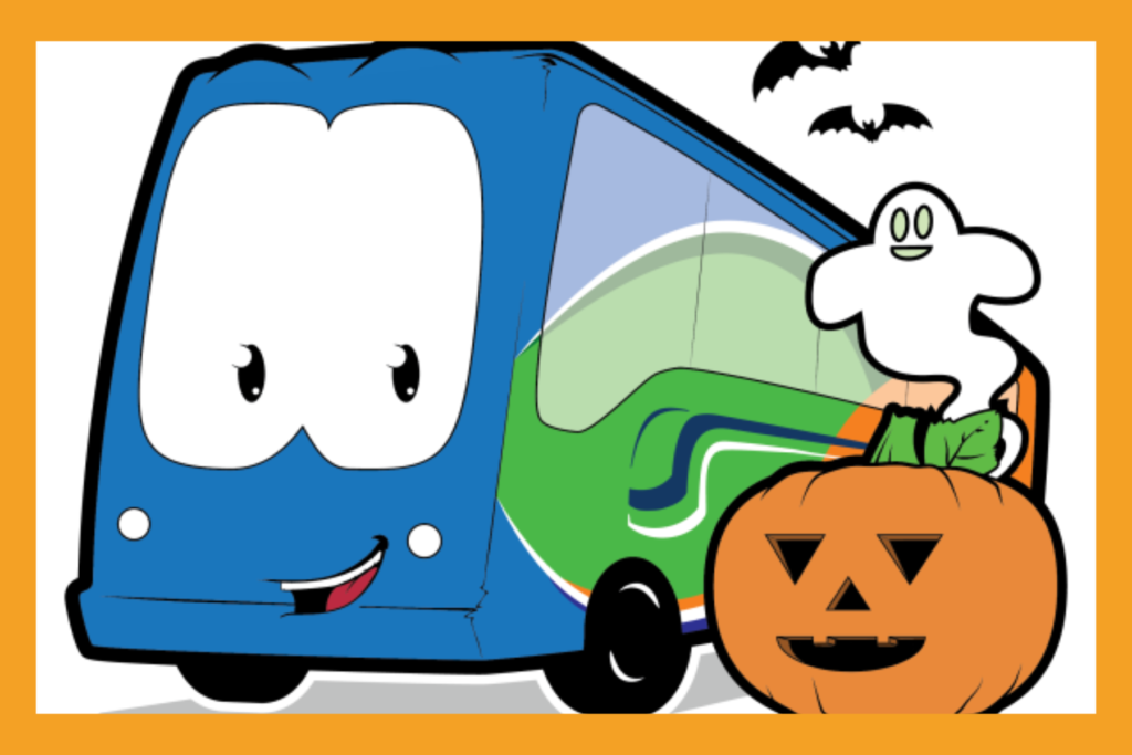 halloween bus graphic.